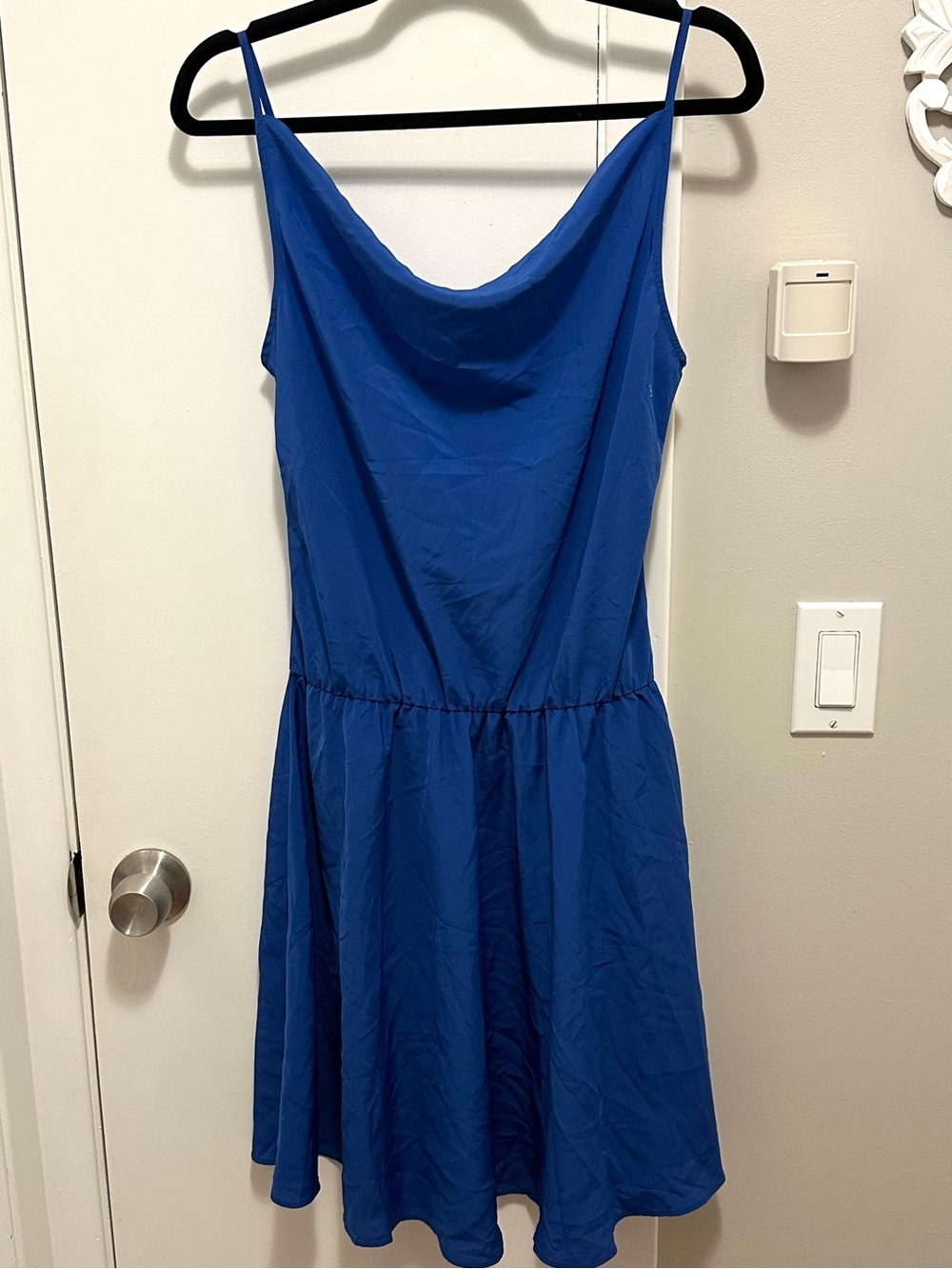 Amanda Uprichard for Le Tote Drape Cowl Neck Sleeveless Blue Mini Dress S NWT